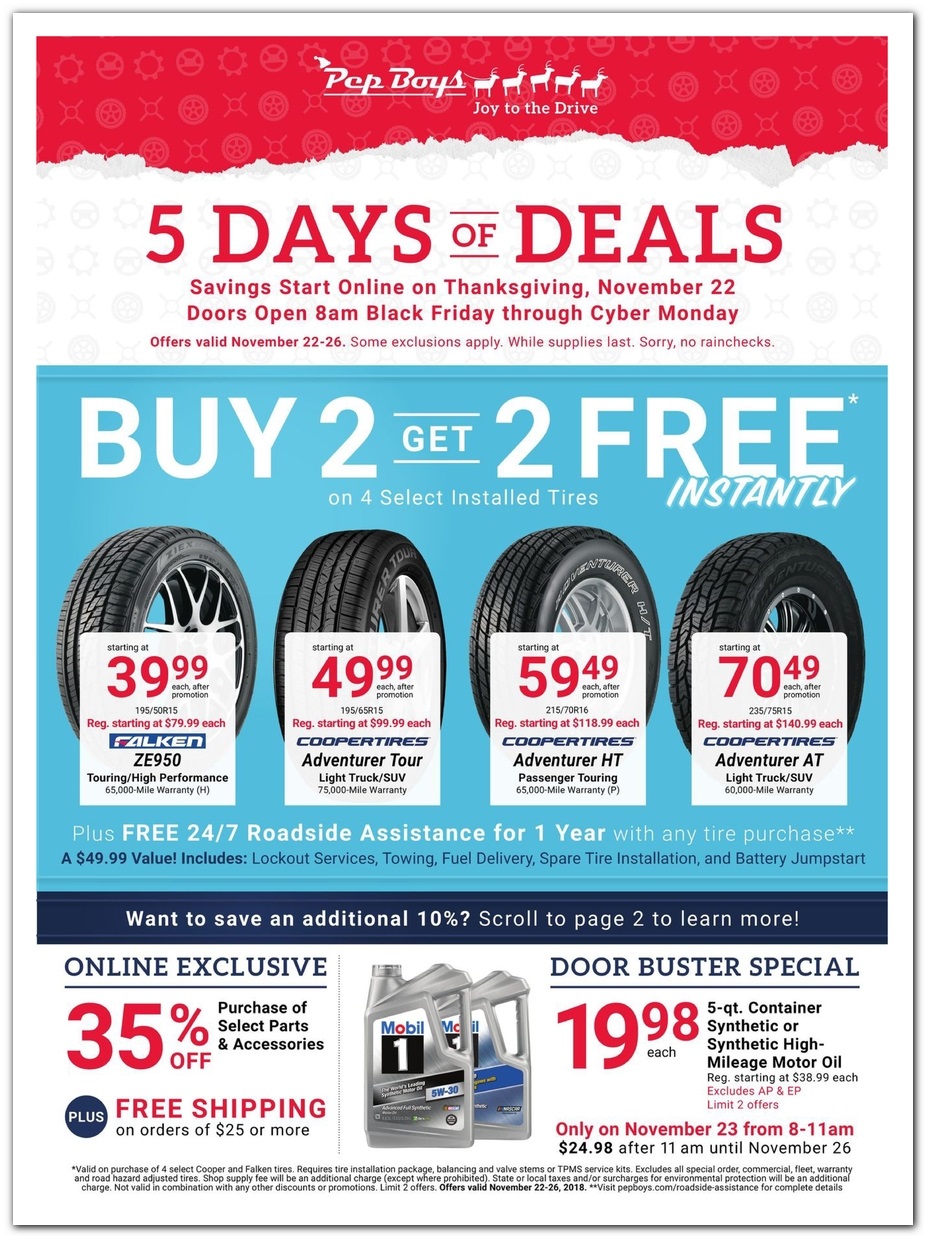 Pep Boys Black Friday 2018 Ads Deals And Sales